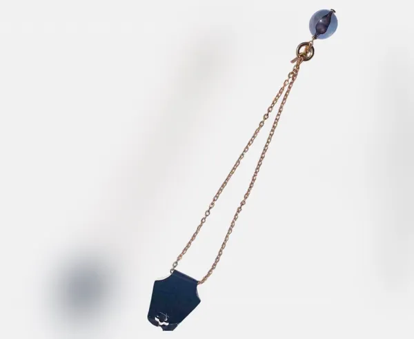 💜 Vintage Korea Stomach Organ Acrylic Sphere Pendant 24” Gold Tone Metal Chain Necklace 💜 - Image 5