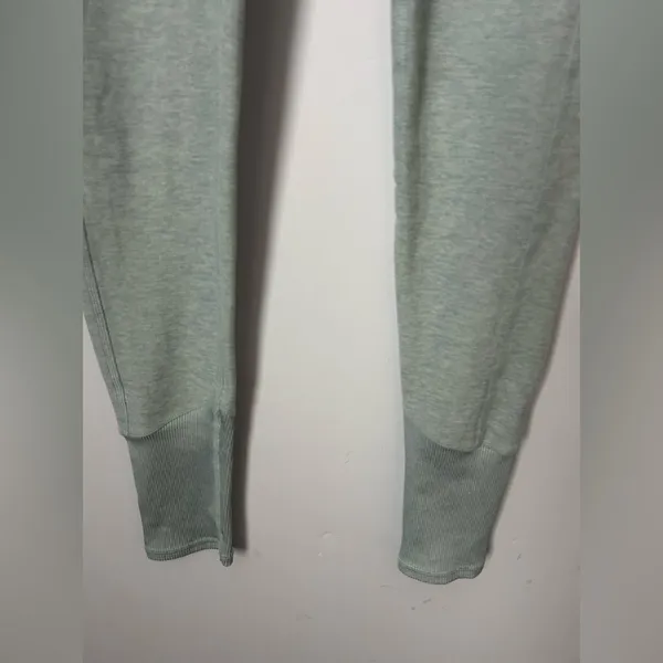 Alo Alosoft Heathered Light Green/Teal Leggings w Jogger Bottom Pants S - Image 3
