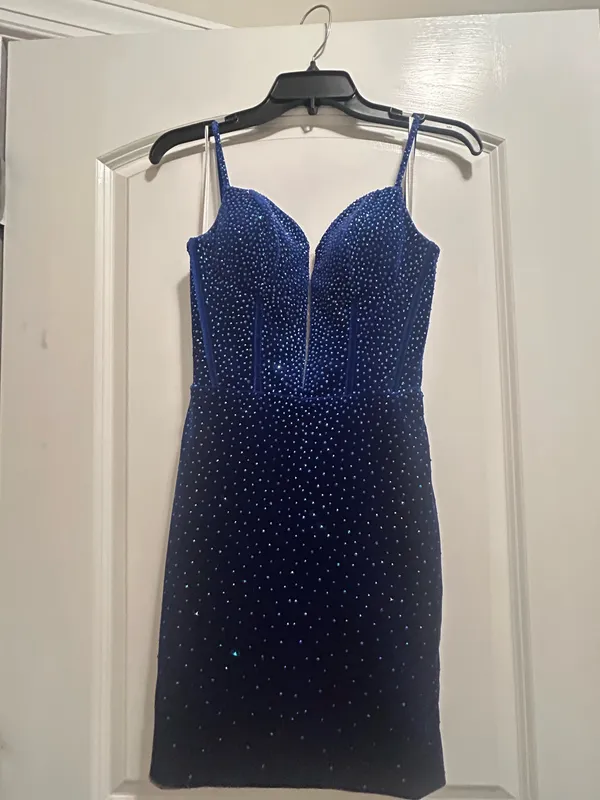 Blue semi formal short dress - Image 4