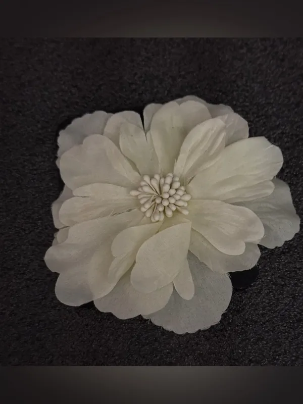 Ivory Floral Hair Clip - Women's Accessory - Image 2