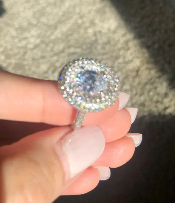 925 Silver Circle Diamond 💍 Ring - Image 2