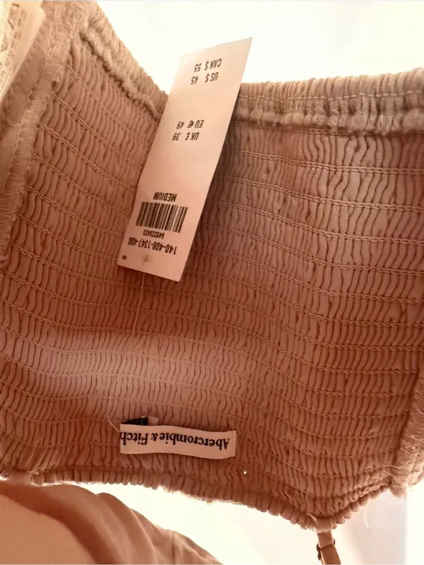 NWT Abercrombie and Fitch Neutral Beige Square‎ Neck Bustier Cami Top - Image 2