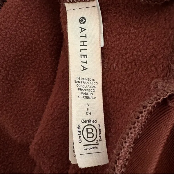 ATHLETA Altitude Polartec Half Zip‎ Sweatshirt Rust Size S Small - Image 12