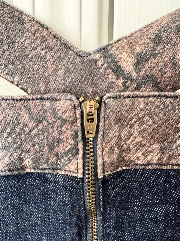 Anthropologie Pilcro Snake Print Denim Romper/Playsuit, Size 8 - Image 11