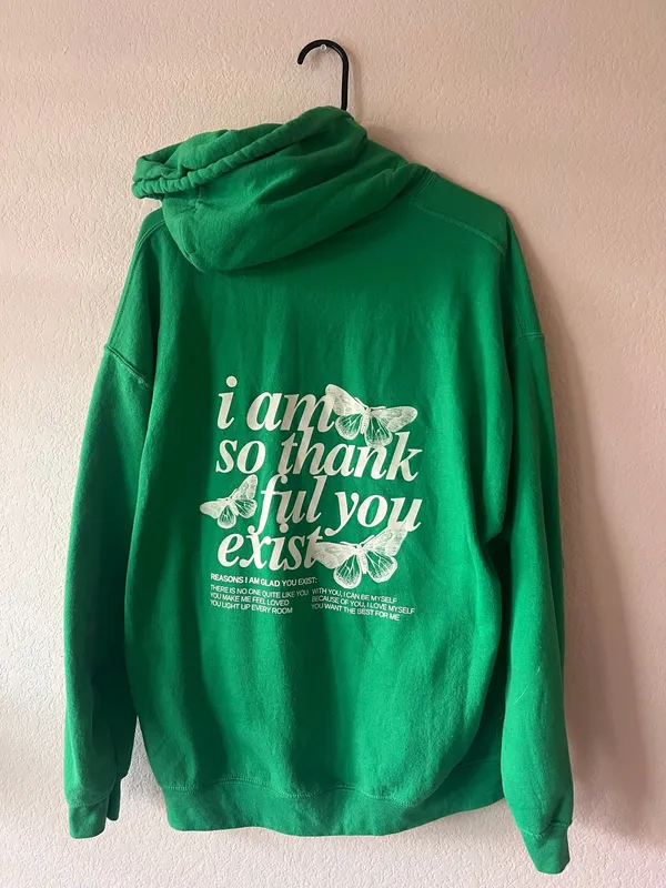 Charlie & Claire's Boutique I Am So Thankful You Exist Hoodie Green XL - Image 2