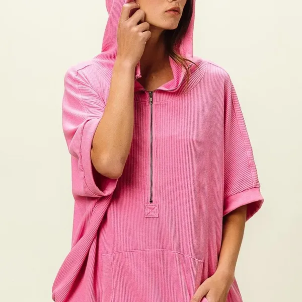 BiBi Vintage Washed Waffle Thermal Hoodie‎ - Image 7