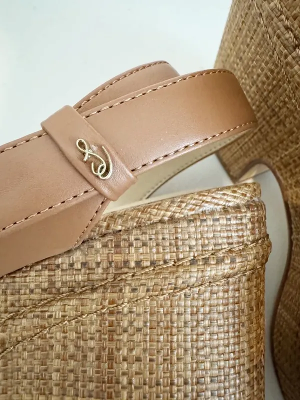 Sam Edelman Theresa Sandals Size 8 Gray Linen Multi‎ Strap Platform Vacation - Image 9