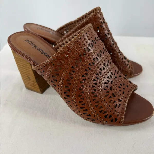 Jeffrey Campbell Kelowna‎ Perforated Mule in Brown Size 9.5 - Image 2