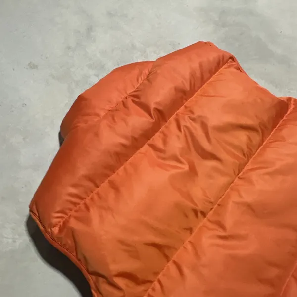 L.L.Bean Vest Women's Medium Orange Navy Reversible Down Puffer Full Zip Outdoor - Image 8