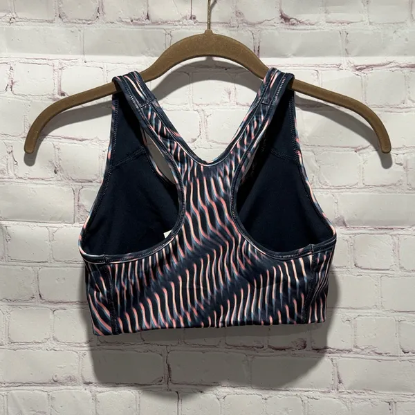 Nike Women's‎ Wave Pattern Sports Bra - Blue and Coral Size small - Image 2