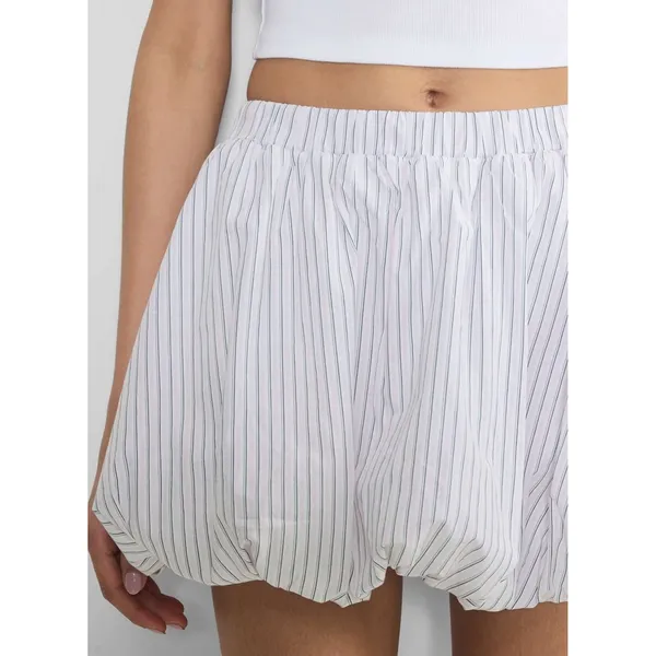 Sunday Best Bubble‎ Shorts Women XS Striped Espresso Aritzia Puffy Shorts NWT - Image 2