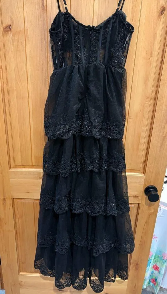 Lulu's Black Lace High-Low Dress - Image 9