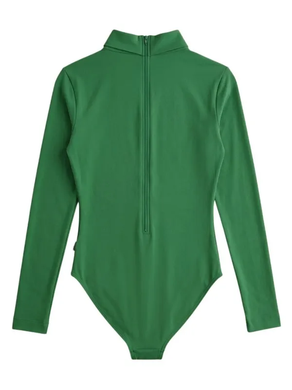 J.B. Bloomers Adult XS Kelly Green Cheer Long Sleeve Mock Neck Leotard Bodysuit - Image 4