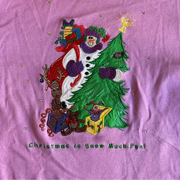 Quacker Factory Large T-shirt Christmas is Snow Much Fun Retro Granny Tee - Image 3