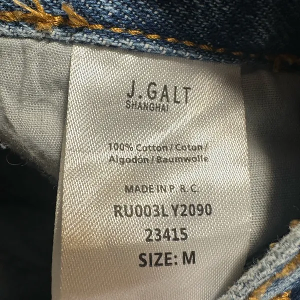 Brandy Melville John Galt Button Fly Straight Leg Medium Blue Jeans Size‎ Medium No Distressing - Image 5
