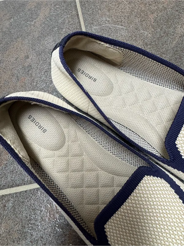 Birdies Blackbird Womens Flats Knit Woven Loafers Slip-On Eggshell Navy 9.5 - Image 9