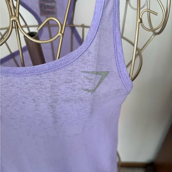 Gymshark Open Side Tank Top Womens XS Purple Racerback Workout Top - Image 3