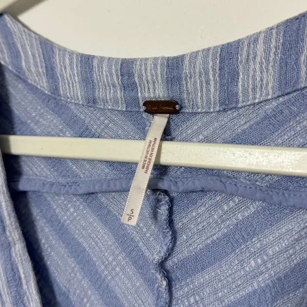 Free People Morning Striped Dolman Top Size Small Blue Minimal Beach Blue Fall - Image 4