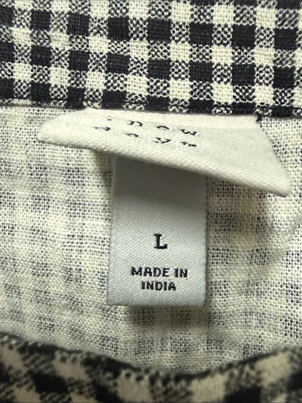 NWT A NEW DAY Classic Black & White Gingham Square Neck Tank Top Size Large - Image 3