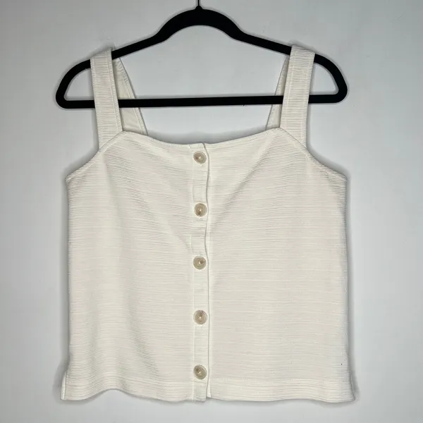 J. Crew Off White Textured Tank Size Small - Image 3