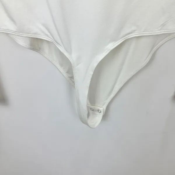 Good American Scoopneck Bodysuit Ivory Stretch Jersey Knit Basics Size 4 XL NWT - Image 10