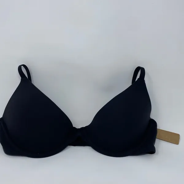 SKIMS Fits Everybody Scoop Plunge Bra BR-UWR-1997 Onyx‎ Size 32DD - Image 6