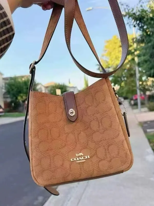 Coach Hadley Mini Crossbody Bag In Signature Suede CCE16, suede/Im/Caramel NWT - Image 4