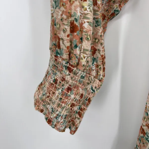 Final Touch Floral Mini Dress Multi Dolman Sleeves Coastal Cowgirl Boho Size M - Image 9