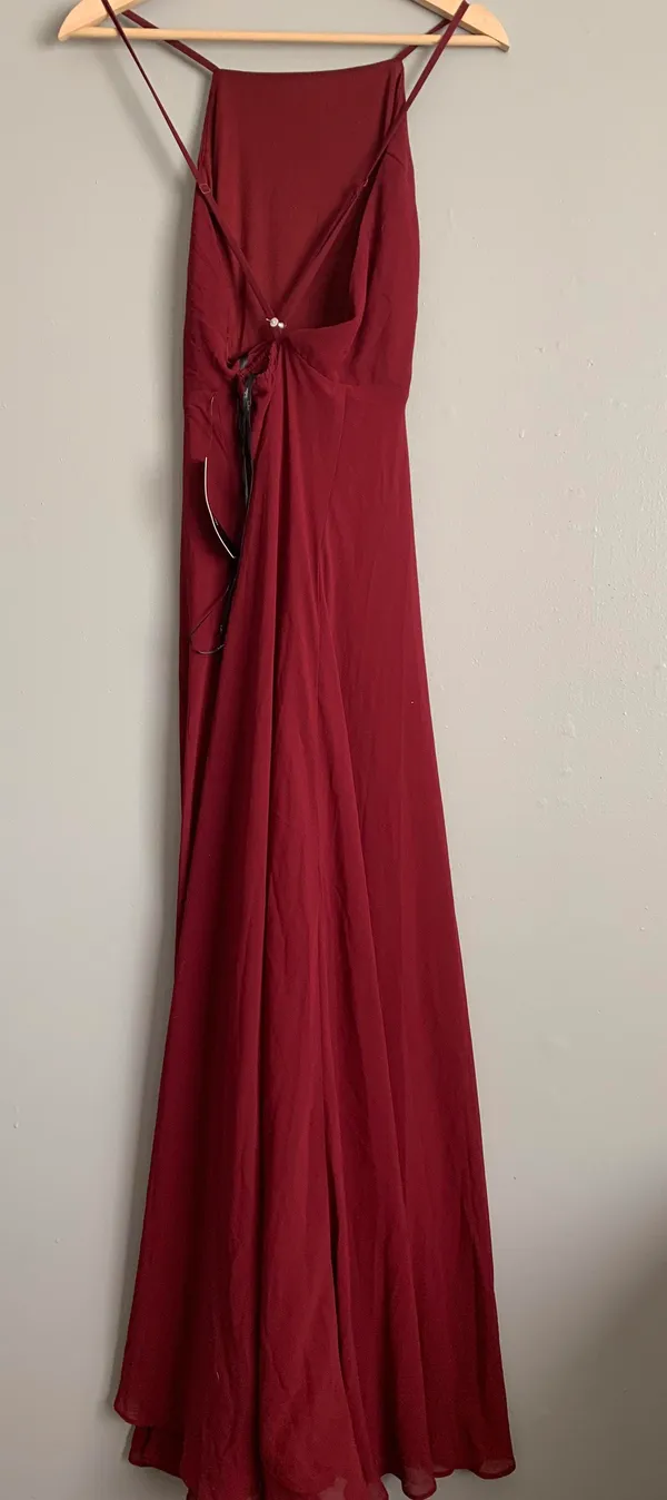 Burgundy / Maroon Maxi Formal Dress - Image 4