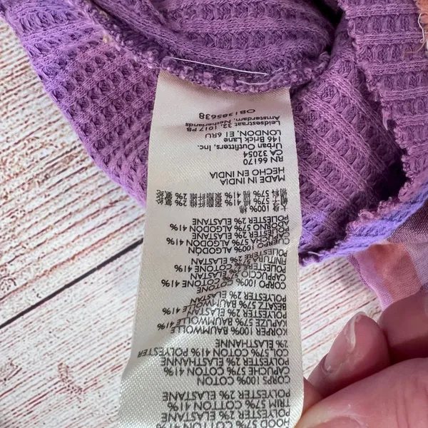 We The Free Free People Purple Creek Canyon Button Down Waffle Knit‎ Top - Image 8