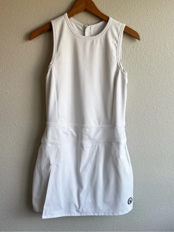 Vuori White Sleeveless Tennis Dress with Side Slit - Image 4
