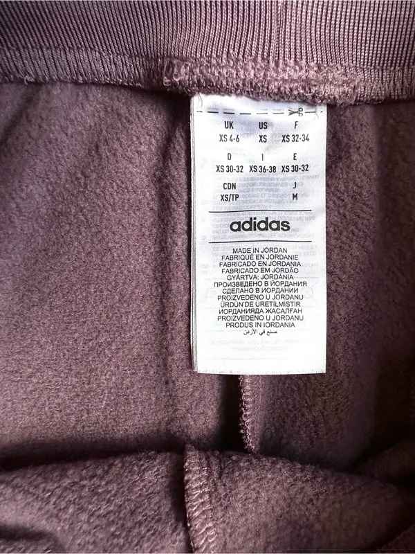 ADIDAS Relaxed Fit Fleece Tapered Active Jogger Pants Shadow Fig Purple XS - Image 4