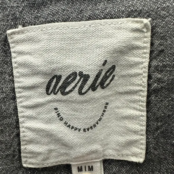 Aerie Womens Grey Ombre Denim Button Down Shirt Oversized Long Sleeve Medium - Image 2