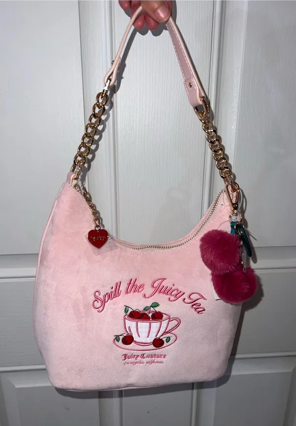 Juicy Couture Spill the Juicy Tea hobo Pink Clay bag purse - Image 2