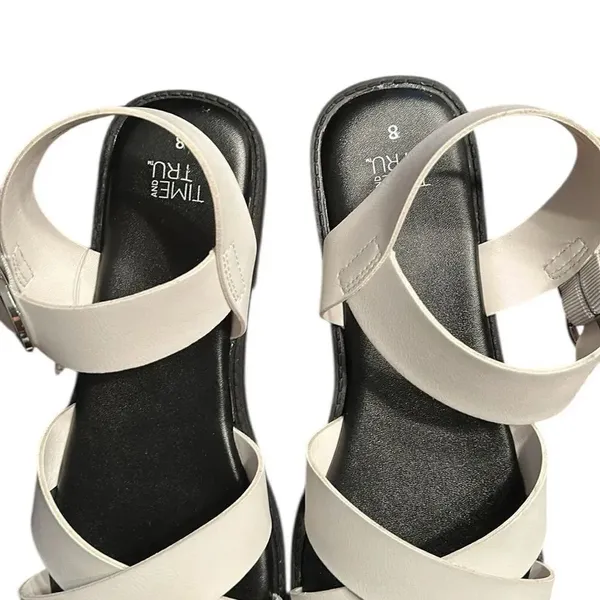 Time and Tru White Sandals(Size 8) - Image 3