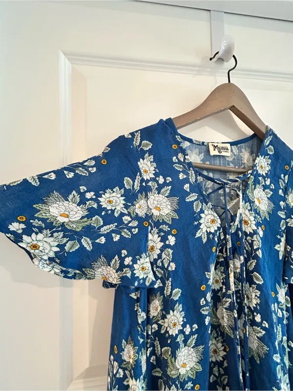 Show Me Your Mumu Rancho Vista Tunic Dress Blue White Size XS - Image 7