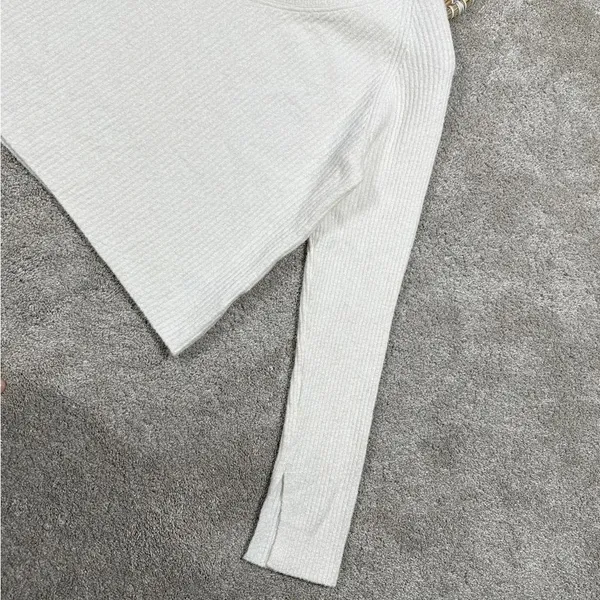 Athleta Cashmere Blend Felicity Cozy V-Neck Sweater Longsleeve Magnolia White XS - Image 7