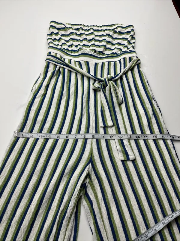 Anthropologie Maeve Meja Strapless Striped Knit Wide Leg Jumpsuit Small FLAW‎ - Image 10