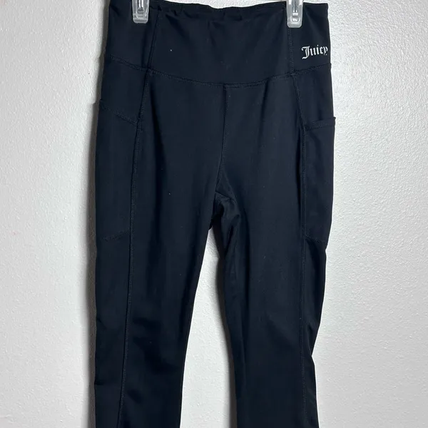 Juicy Couture Sport Women Black Yoga‎ Activewear Athletic Capri leggings size M - Image 2