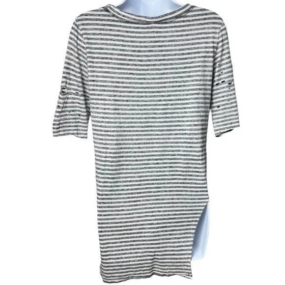 Free People Stripe Distressed Top Beetlejuice Asymmetrical Halloween Grunge XS - Image 5