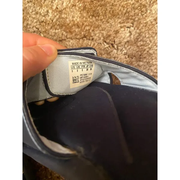 Adidas FitFoam Comfort Slides Navy White Women's Size 9 Three Stripe Adjustable - Image 5