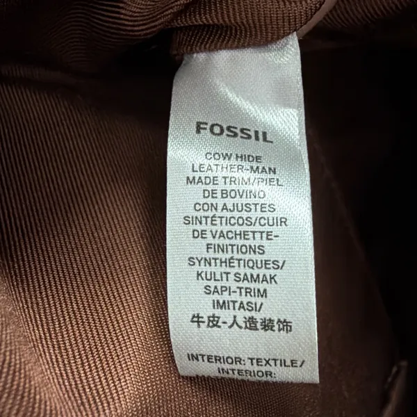 Fossil Ada Bucket Bag purse leather brown keys shoulder bohemian cottagecore - Image 8