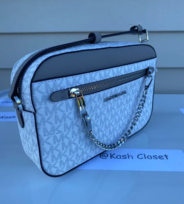 Michael Kors Jet set Item Large EW Zip Chain Crossbody - Bright White - Image 2