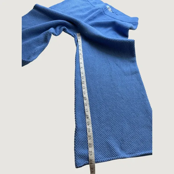 Free People FP Beach Blue Knit Wide Leg Pants XL Textured Cotton Cropped Pants - Image 5