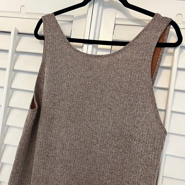 Zara Burnt Orange/Brown Ribbed Midi Dress With Back Detail Size Large‎ - Image 3