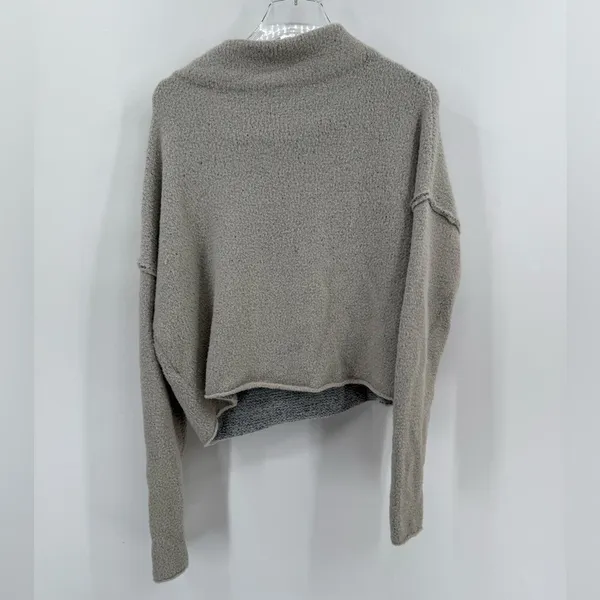 Free People Crop Top Fleece Long Sleeve Pull‎ Over Cowel Neck Soft Warm small - Image 2