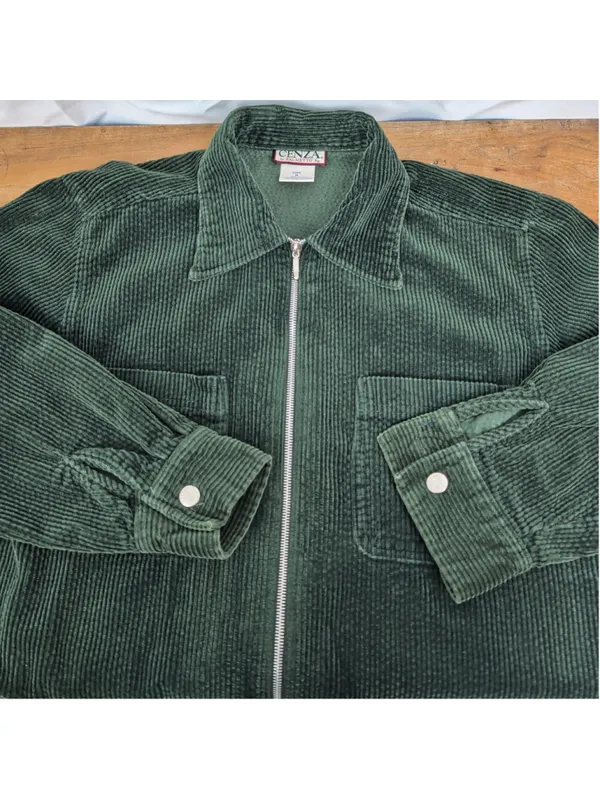 Vintage Ladies Zip Up Corduroy Shirt Jacket Medium - Image 4