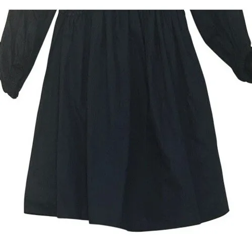 Zara Basic Black Mini Dress Sz S Smocked‎ Off-the-Shoulder Cotton Ruffle Goth - Image 6