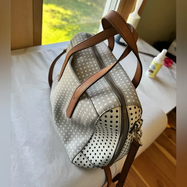 NEW Fossil Sydney Satchel Polka Dot Bag - Image 6