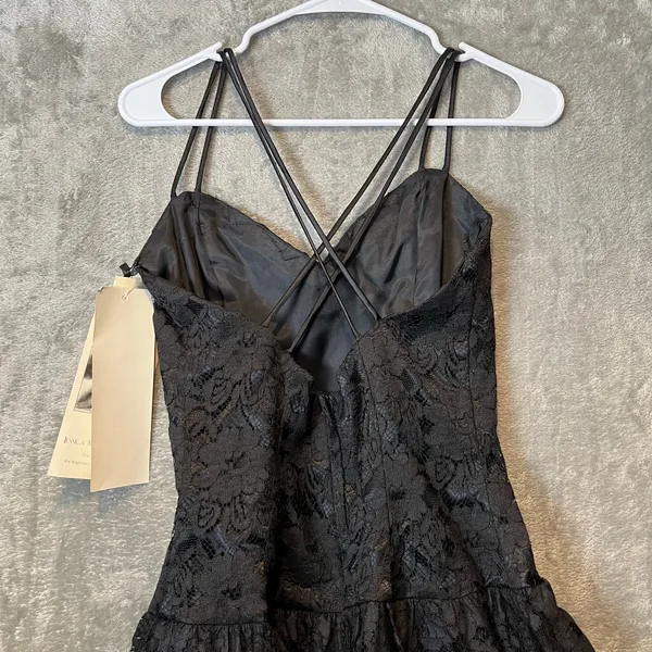Vintage Black Lace Mini Sequins Dress Romantic Gothic Deadstock‎ New Sz 6 Punk - Image 5